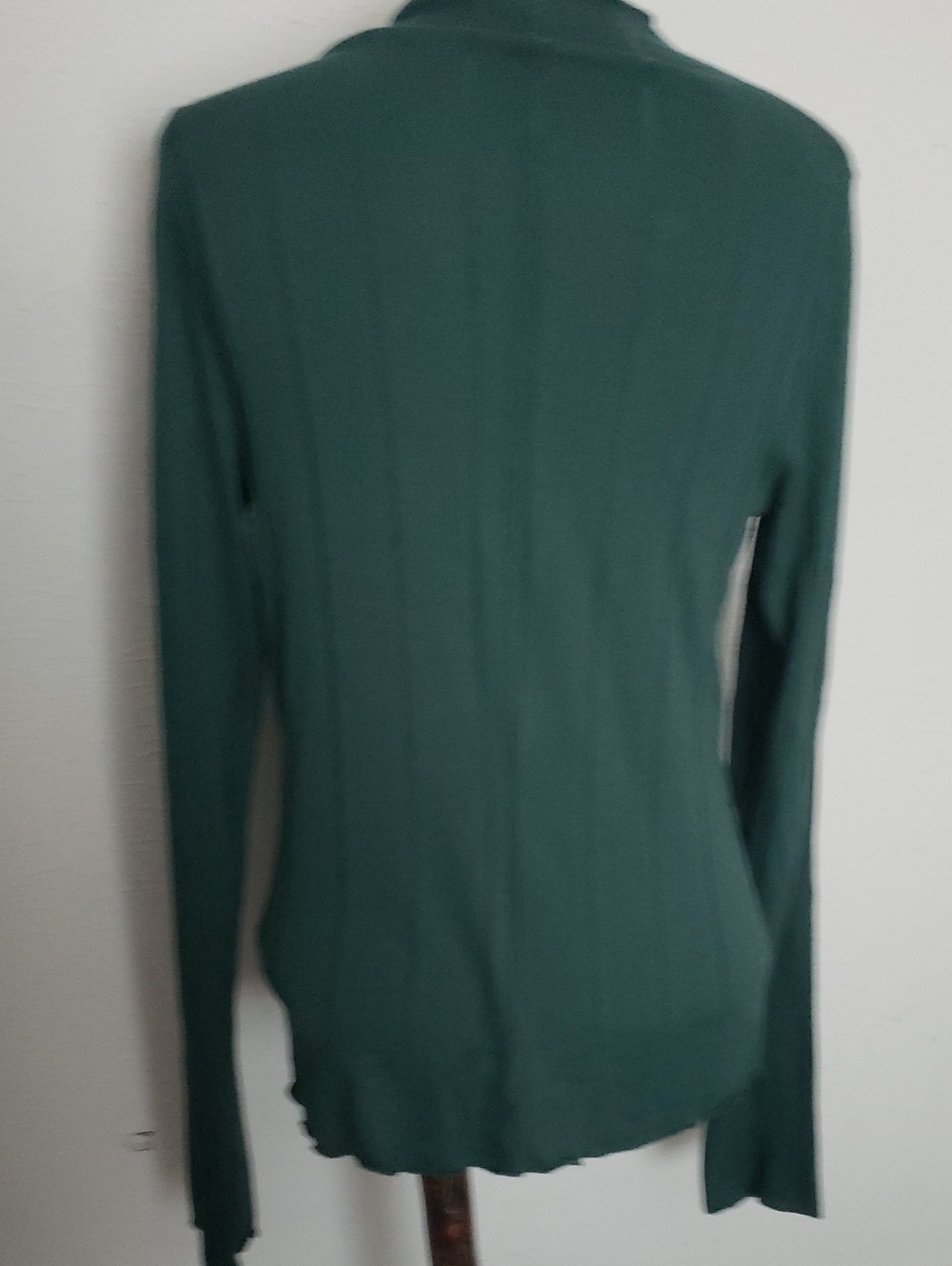 Free People "Wide Eyed" Dark Green Mock Long Sleeve Women's Top Sz L - Picture 3 of 3